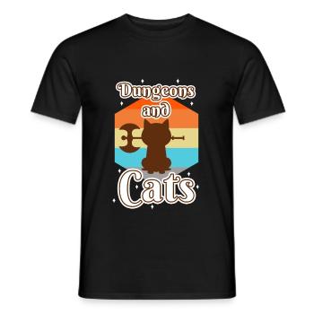 Dungeons and Cats - Men's T-Shirt - black - Front - AI Model Male 178 light (178cm)