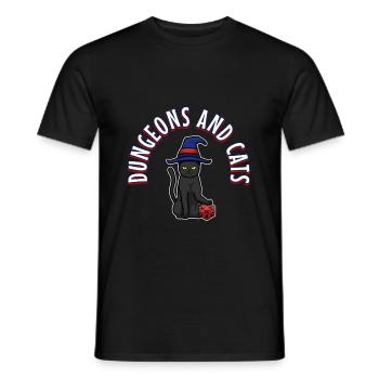 Dungeons and Cats - Men's T-Shirt - black - Front - AI Model Male 178 light (178cm)