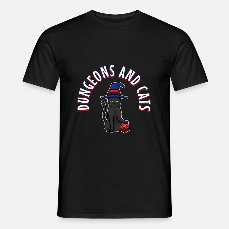 Dungeons and Cats - Männer T-Shirt - Schwarz