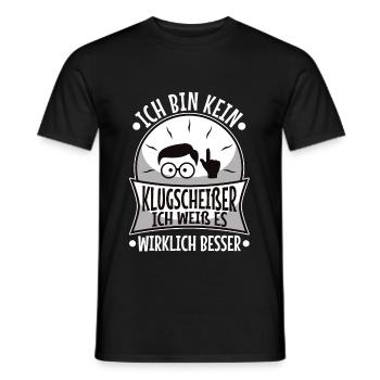 Bin kein Klugscheißer ich weiß es wirklich besser - Männer T-Shirt - Schwarz - Vorne - AI Model Male 178 light (178cm)