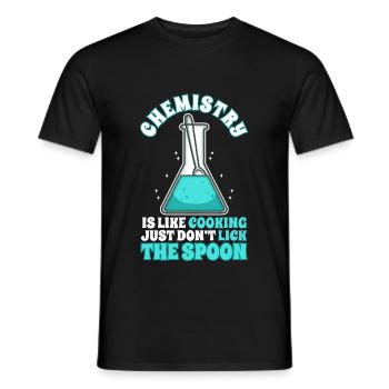 Chemistry is like cooking, Chemistry Teacher - Men's T-Shirt - black - Front - AI Model Male 178 light (178cm)