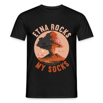 Etna Saying Funny Volcano Sicily - Men's T-Shirt - black - Front - AI Model Male 178 light (178cm)