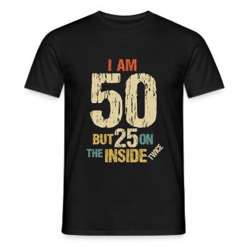 50ème anniversaire hommes femmes anniversaire rond - T-shirt homme - noir - Devant - AI Model Male 178 light (178cm)