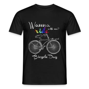 Veux rouler avec moi - Journée du vélo - T-shirt homme - noir - Devant - AI Model Male 178 light (178cm)