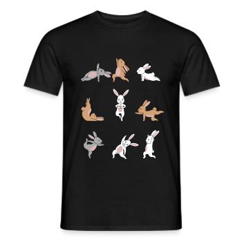 Yoga Hase Meditation Yogi Häschen Namaste Geschenk - Männer T-Shirt - Schwarz - Vorne - AI Model Male 178 light (178cm)