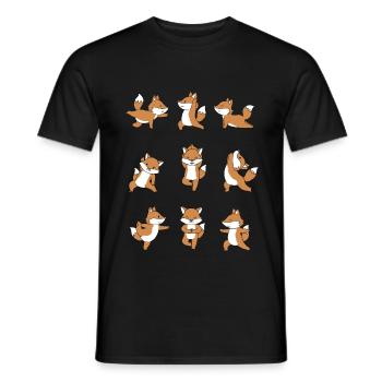 Yoga renard méditation Yogi Namaste cadeau - T-shirt homme - noir - Devant - AI Model Male 178 light (178cm)