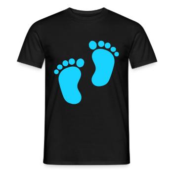 Baby Feet Blue Boy - Men's T-Shirt - black - Front - AI Model Male 178 light (178cm)