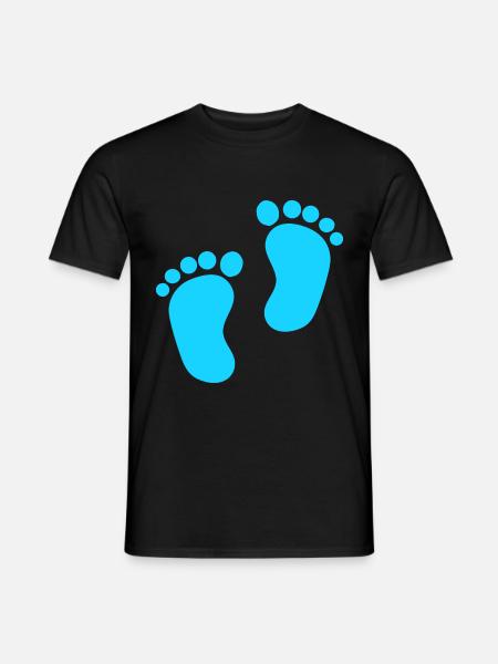 Pieds de bébé Garçon bleu - T-shirt homme - noir