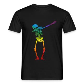 Dabbing Skeleton Gay Pride - Men's T-Shirt - black - Front - AI Model Male 178 light (178cm)