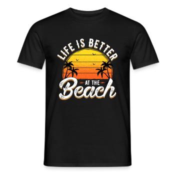 Life is better at the beach by XLX Design - Männer T-Shirt - Schwarz - Vorne - AI Model Male 178 light (178cm)