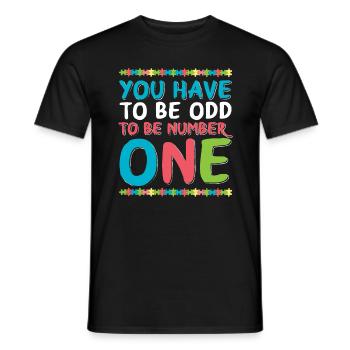 You have to be ODD to be number ONE - Men's T-Shirt - black - Front - AI Model Male 178 light (178cm)