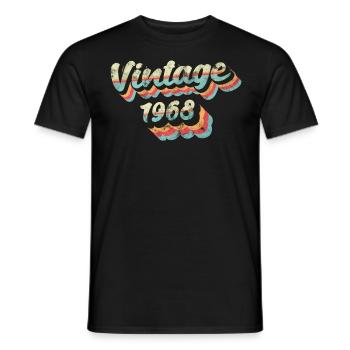 Vintage vintage 1968 anniversaire - T-shirt homme - noir - Devant - AI Model Male 178 light (178cm)
