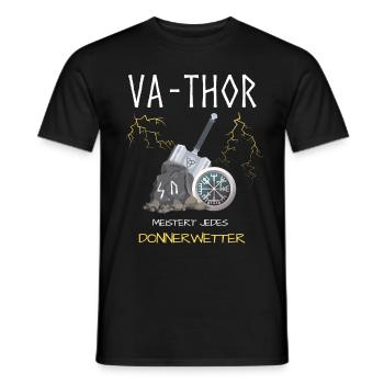Va-Thor Viking Papa Papa Cadeau - T-shirt homme - noir - Devant - AI Model Male 178 light (178cm)