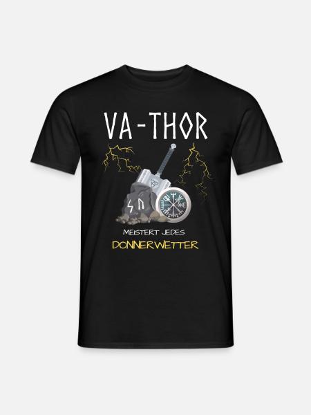 Va-Thor Wikinger Dad Papa Geschenk - Männer T-Shirt - Schwarz