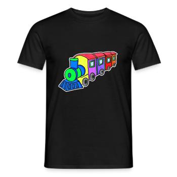 Railway Steam Locomotive Children - Men's T-Shirt - black - Front - AI Model Male 178 light (178cm)