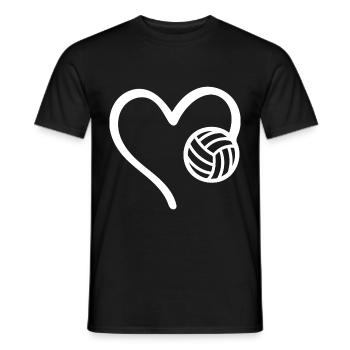 Volleyball Cœur - T-shirt homme - noir - Devant - AI Model Male 178 light (178cm)