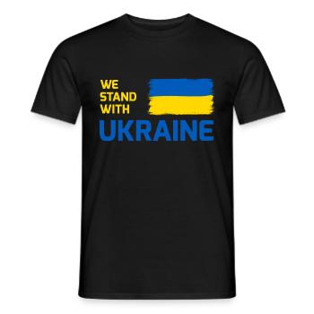 We stand with Ukraine flag - Men's T-Shirt - black - Front - AI Model Male 178 light (178cm)