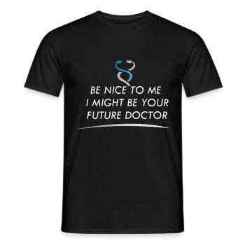 Médecin ou étudiant en médecine - T-shirt homme - noir - Devant - AI Model Male 178 light (178cm)