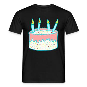 Anniversaire - gâteaux - cadeau - T-shirt homme - noir - Devant - AI Model Male 178 light (178cm)