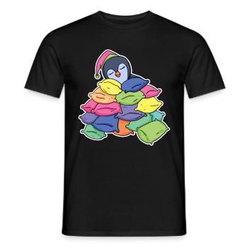 Schlafender Pinguin - Männer T-Shirt - Schwarz - Vorne - AI Model Male 178 light (178cm)