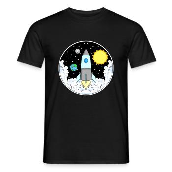 Rocket space - Men's T-Shirt - black - Front - AI Model Male 178 light (178cm)