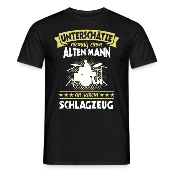 Schlagzeug Sprüche Drummer Schlagzeuger Mann - Männer T-Shirt - Schwarz - Vorne - AI Model Male 178 light (178cm)