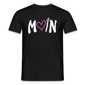 Moin Herz Anker Plattdeutsch - Männer T-Shirt - Schwarz - Vorne - AI Model Male 178 light (178cm)