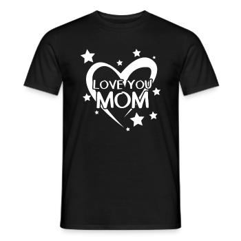 Mother's Day I love you mom - Men's T-Shirt - black - Front - AI Model Male 178 light (178cm)