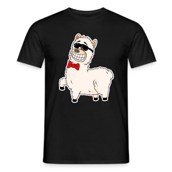 Alpaka - Männer T-Shirt - Schwarz - Vorne - AI Model Male 178 light (178cm)