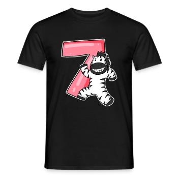 Zebra 7 years old children's birthday - Men's T-Shirt - black - Front - AI Model Male 178 light (178cm)