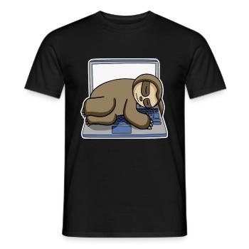 Paresseux bureau drôle Détente - T-shirt homme - noir - Devant - AI Model Male 178 light (178cm)