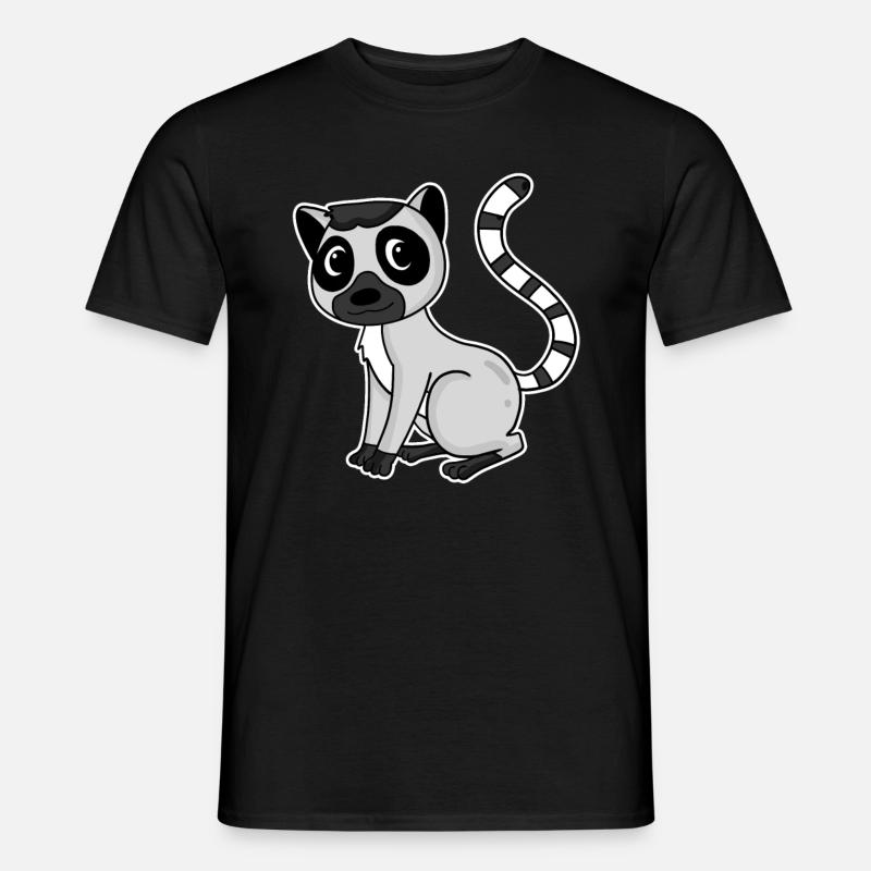 Lemur Primat Geschenk - Männer T-Shirt - Schwarz