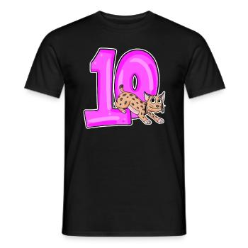 !0 Jahre Luchs Wildkatze Iberischer Luchs - Männer T-Shirt - Schwarz - Vorne - AI Model Male 178 light (178cm)