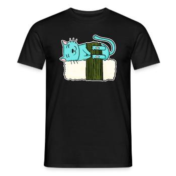 Chat Sushi japonais manger Japon Amour de chat - T-shirt homme - noir - Devant - AI Model Male 178 light (178cm)