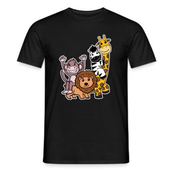 Des animaux mignons - T-shirt homme - noir - Devant - AI Model Male 178 light (178cm)