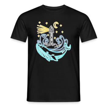 Phare côte mer mer - T-shirt homme - noir - Devant - AI Model Male 178 light (178cm)