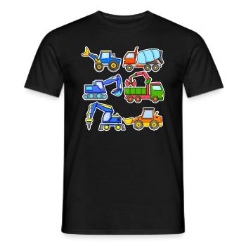 Construction site vehicles - Men's T-Shirt - black - Front - AI Model Male 178 light (178cm)
