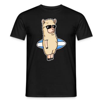 Surfboard Alpaka Surfen - Männer T-Shirt - Schwarz - Vorne - AI Model Male 178 light (178cm)