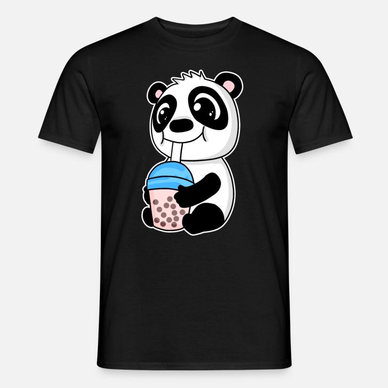 Bubble Tea Panda - Männer T-Shirt - Schwarz