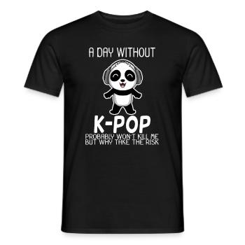 K-pop panda - Men's T-Shirt - black - Front - AI Model Male 178 light (178cm)