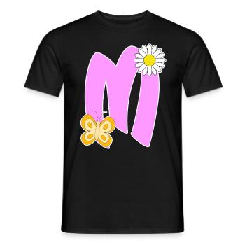 Buchstabe M mit Schmetterling - Männer T-Shirt - Schwarz - Vorne - AI Model Male 178 light (178cm)
