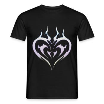 Tribal Heart Tattoo for Emo and Goth - Men's T-Shirt - black - Front - AI Model Male 178 light (178cm)