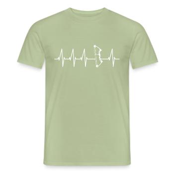 Sports d’arc - T-shirt homme - vert sauge - Devant - AI Model Male 178 light (178cm)
