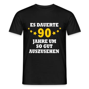 90 Jahre Frauen Männer 90. Geburtstag Geschenk - Männer T-Shirt - Schwarz - Vorne - AI Model Male 178 light (178cm)