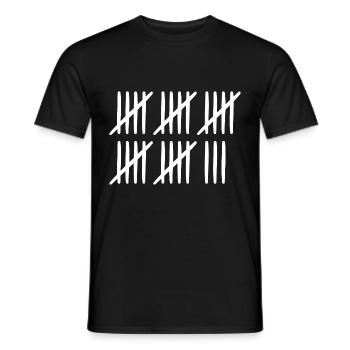 28 Geburtstag Strichliste 28 Jahre alt - Männer T-Shirt - Schwarz - Vorne - AI Model Male 178 light (178cm)