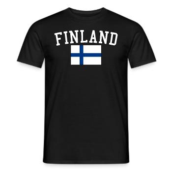 Drapeau national finlandais - T-shirt homme - noir - Devant - AI Model Male 178 light (178cm)