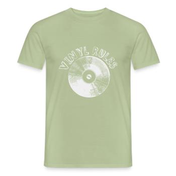 record - Men's T-Shirt - sage - Front - AI Model Male 178 light (178cm)