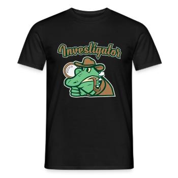 Krokodil Aligator Geschenkidee Privatdetektiv - Männer T-Shirt - Schwarz - Vorne - AI Model Male 178 light (178cm)