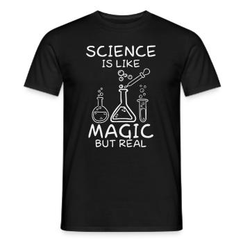 Research is magic magic chemistry student uni - Men's T-Shirt - black - Front - AI Model Male 178 light (178cm)