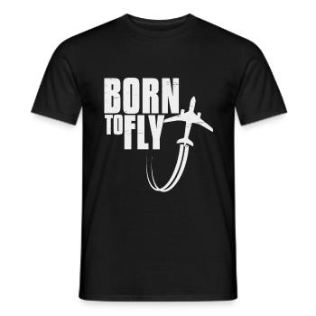 Geboren um zu Fliegen Segelfliegen Flugzeug Pilot - Männer T-Shirt - Schwarz - Vorne - AI Model Male 178 light (178cm)